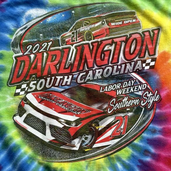 Darlington South Carolina NASCAR Racing Logo Graphic T-shirt - Tie Dye XL - Picture 4 of 8